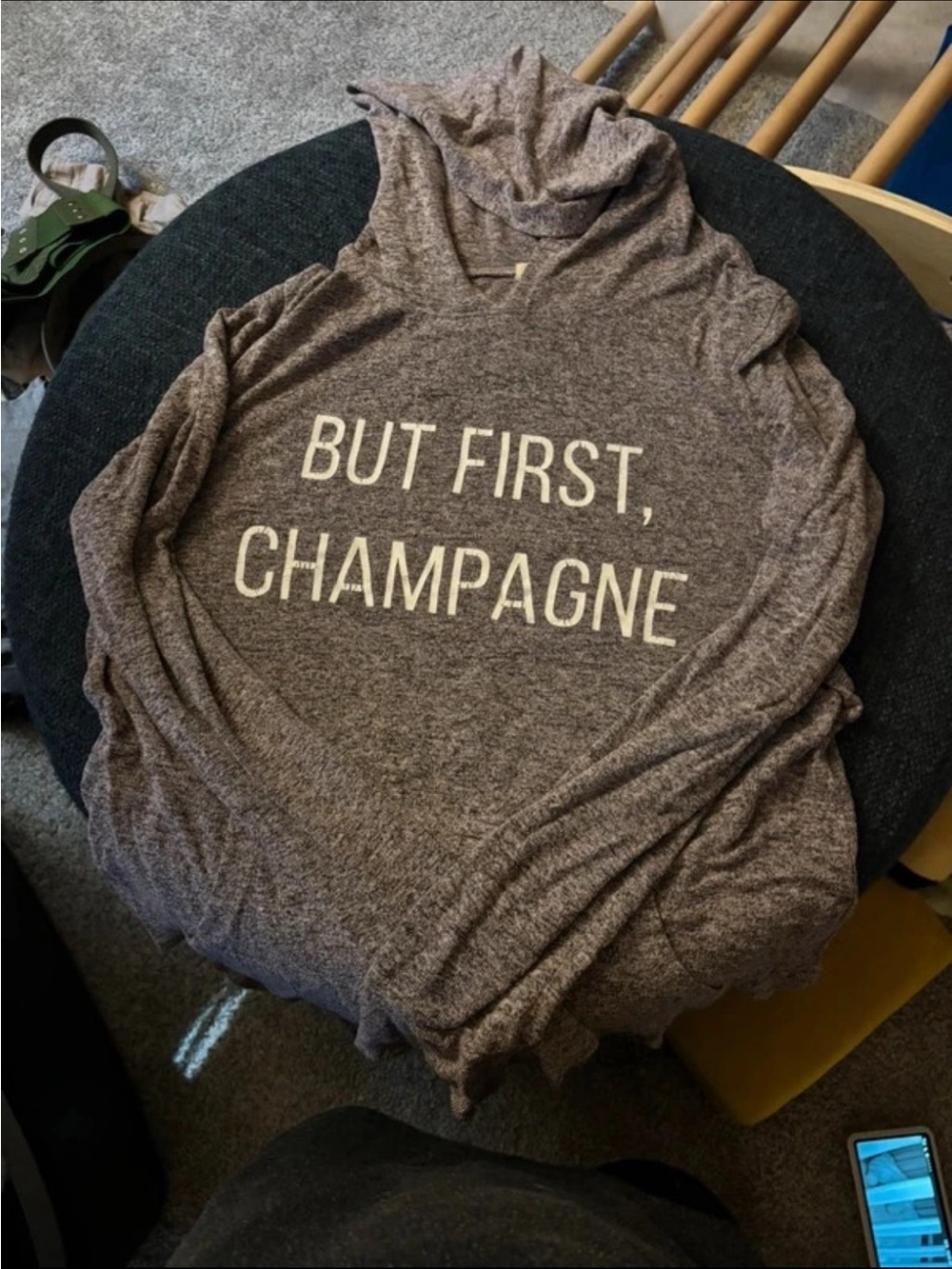 But first champagne hoodie